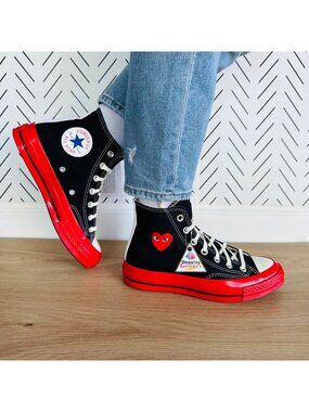 ⭐CONVERSE CDG Hearts Chuck 70 Comme des Garcons 13 Womens Shoes Sneakers A01793C